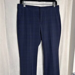 Banana Republic Logan Dress Pants Gray & Blue Plaid Italian Wool
